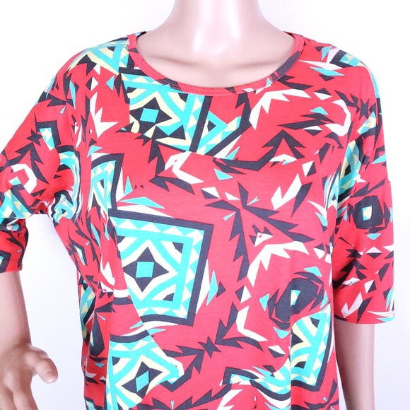Lularoe Irma Women Top 1/2 Sleeves Red Size S - Picture 3 of 6